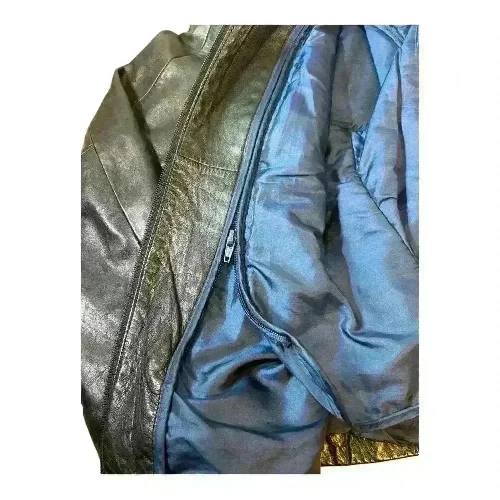 Wilsons Leather Pelle Studio Jacket Women Size Medium Full Zip Black Solid - Picture 4 of 16